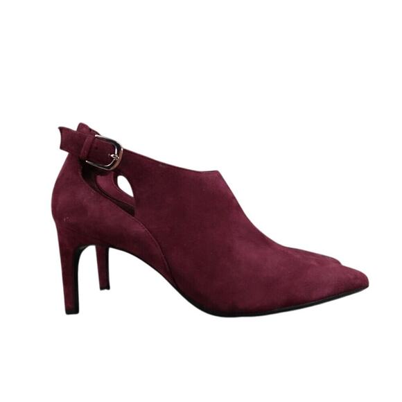 Calvin Klein Shoes Womens 9 Pump Booties Pointed Toe Suede Career Fashion Purple - Picture 2 of 16